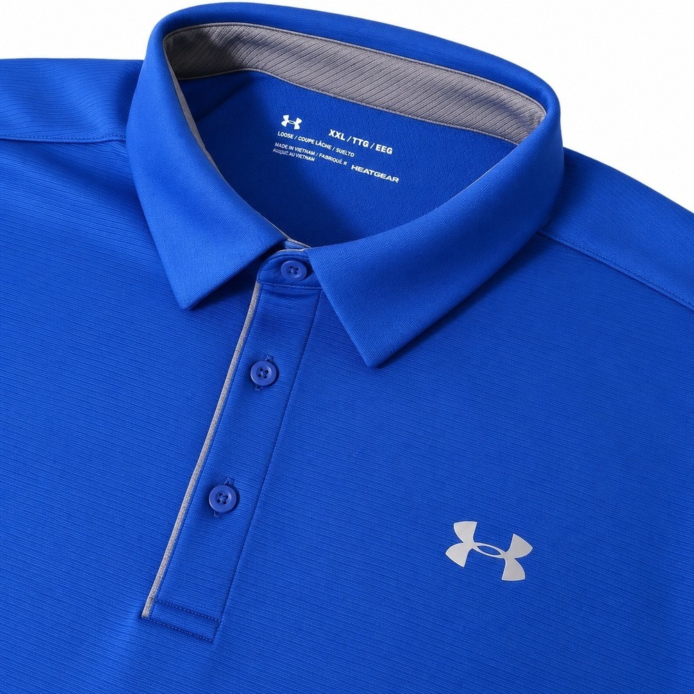 Under Armour GOLF Heatgear POLO SHIRT Men's Large Performance 2XL Loose Tour EUC